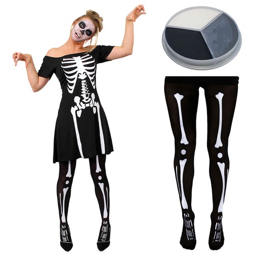 Skeleton skater dress costume - skeleton,