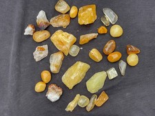 Yellow & Golden Crystal Collection - Citrine, Calcite, Honey Jade, Amber Healing