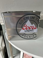 Coors Light Bottle Carrier - Small Beer Cooler Tin Crate Ice Bucket
