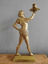 Large Brass Art Deco Candle