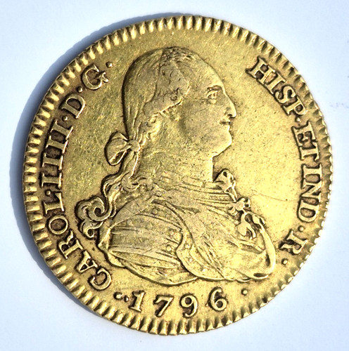 Gold doubloon 21ct - (2, escudos)