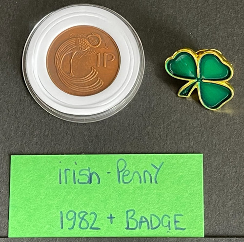 Irish penny coin - penny, +