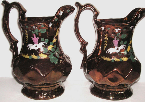 Pair allertons lustre ware - of,