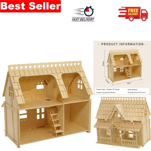 Elegant wooden dollhouse kit - dollhouse,