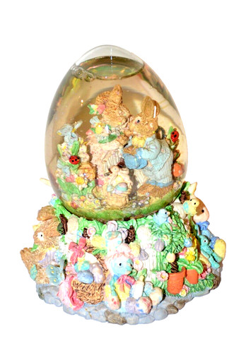 Easter spring water snow globe - easter,