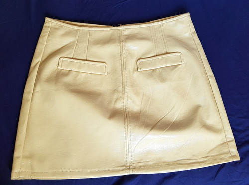 Bershka cream faux leather - bershka,