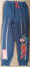 Boys Marvel Avengers Joggers Jogging Bottoms Blue Age 11-12 Years From Tu