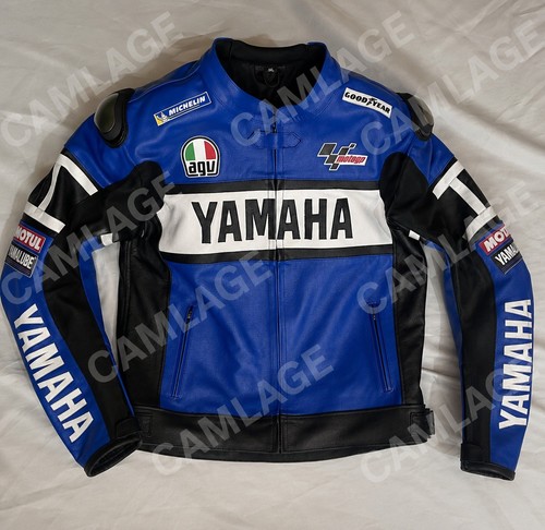 Yamaha blue motorcycle leather - blue,