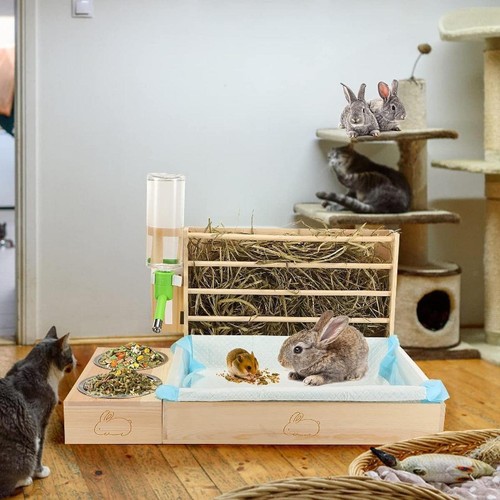 Wooden bunny hay - wooden, feeder