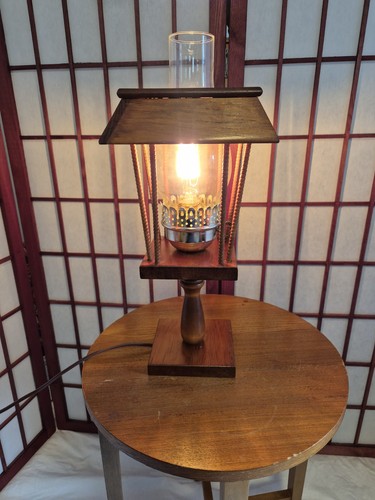 Lantern lamp from 1970s - lantern, wooden