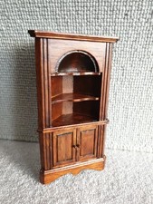 Vintage Dolls House Wooden Corner Unit with Opening Cupboard Doors 1:12 Size VGC