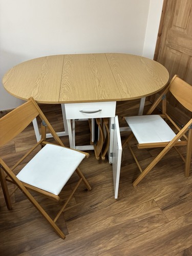 Folding table and - four, chairs