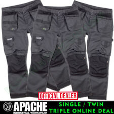 Apache ATS Work Trousers Grey / Black 3D  Stretch Straight Leg ALL SIZES