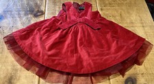 Girls Red Christening Dress