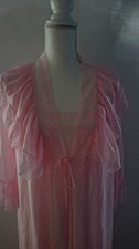 VTG SEMI SHEER NYLON&LACE LONG