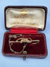 15ct Gold Seed Pearl Victorian Brooch With Box - Very Nice !