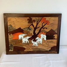 Vintage Large Wooden Marquetry