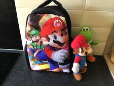 Super Mario Backpack | Gaming School Bag | Super Mario Bros Bag.+2 Plushes.