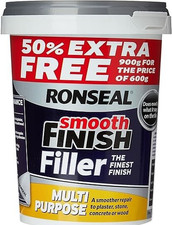 Ronseal 6886271-HHW Smooth Finish Wall Filler Multi-Purpose Ready Mixed 900g