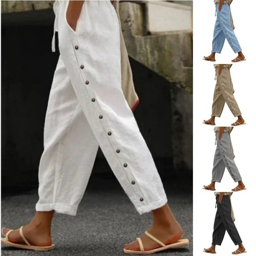 Women cotton linen bottoms - linen,