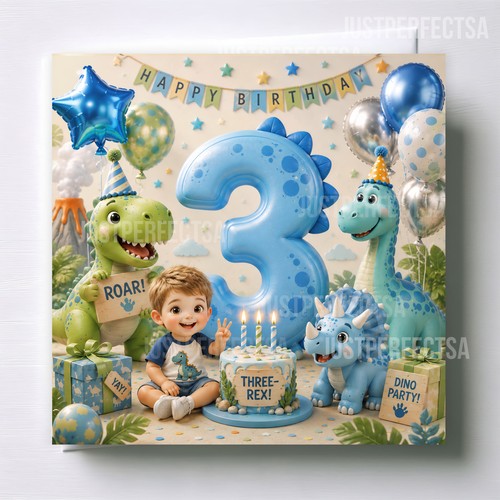 Personalised dinosaur 3rd - dinosaur,