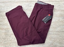 Under Armour Threadborne Tour Golf Trousers, Straight Fit, 34" Leg, Maroon, NEW