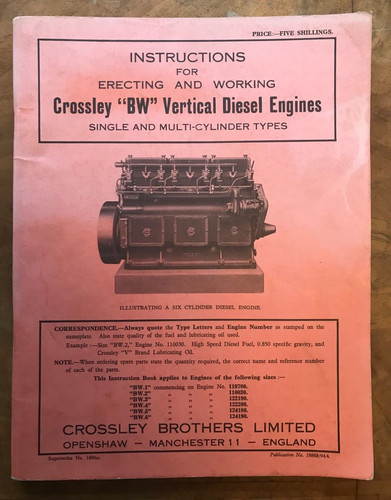 Crossley vertical diesel - crossley, bw