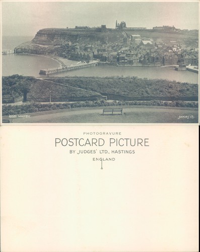 Whitby harbor and - town, view