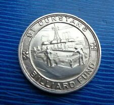 Vintage Sterling Silver Billiards or Snooker Fob Medal h/m 1929  - ST. DUNSTANS