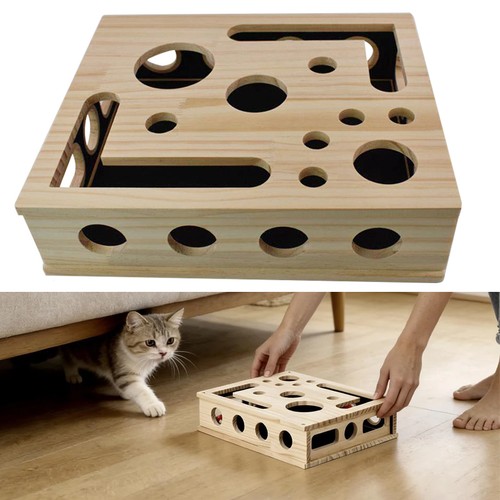 Large wooden cat - wooden, scratch