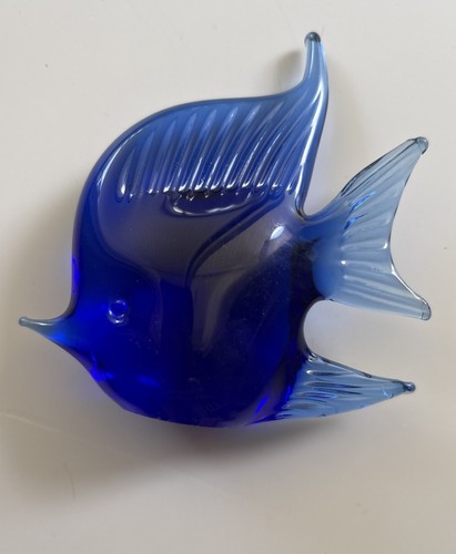 Cobalt blue glass angelfish - blue,