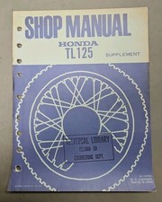 Honda TL125 Unbound Service Shop Manual Supplement 1973 TL 125 OEM Genuine