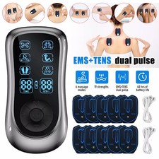 Dual Channel TENS+EMS Unit Muscle Stimulator Machine for Pain Relief,6 Modes UK
