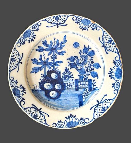 18thc delftware charger 34cm - delftware,
