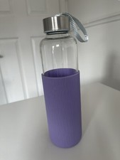 Travel Glass Bottle With Purple Silicone Sleeve 