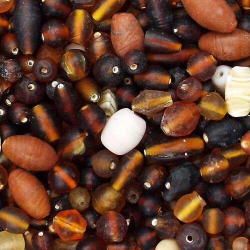Frosted glass beads matt mixed - beads,