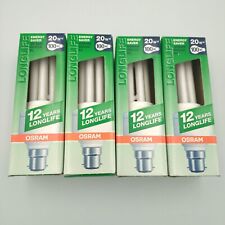 4 x 20W = 100w Osram Low Energy CFL Light Bulbs BC B22 d Energy Saving Lamps