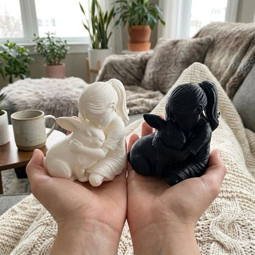 Unique girl and rabbit - unique,