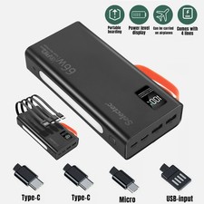100000mAh Power Bank USB - C Fast Charging DIGITAL Display For All Mobiles, 4USB