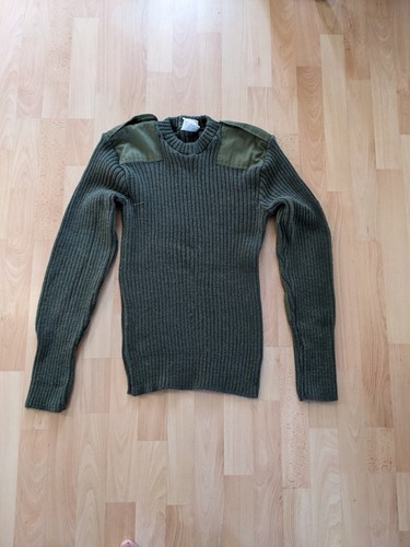 Green army wool crew - army,