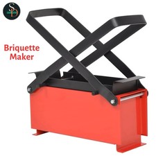 Modern Paper Log Briquette Maker Steel Black and Red Fireplace Tool vidaXL