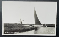 RPPC WHERRY ON THE ANT NORFOLK BROADS WINDMILL