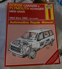 Haynes Automotive Repair Manual Dodge Caravan & Plymouth Voyager Mini-Van 84-93 