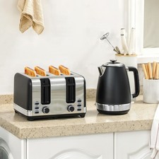 1.7L 3000W Rapid Boil Kettle and 4 Slice Toaster Set w/Strix Thermostat