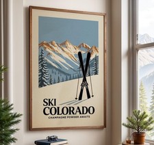Colorado Ski Poster, Retro Ski