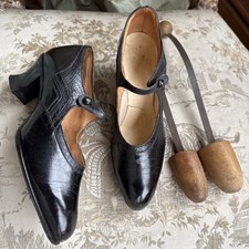 Antique 1920s Black Leather