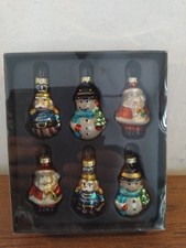 GLASS CHRISTMAS TREE DECORATIONS X6 BY HEAVANSENDS