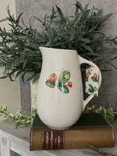 Jug Pitcher Milk Strawberry Large Ceramic Decrotive Cottage Farmhouse Decor Pot