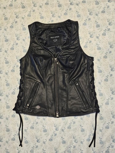 Harley davidson leather vest - leather,