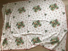 Vintage Rectangular Christmas Table Cloth - Approximately 66 x 48” - VGC